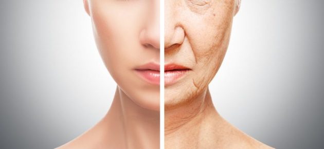 concept of aging and skin care
