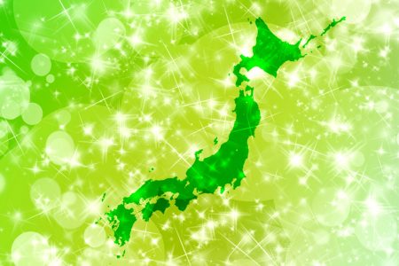 日本地図　緑
