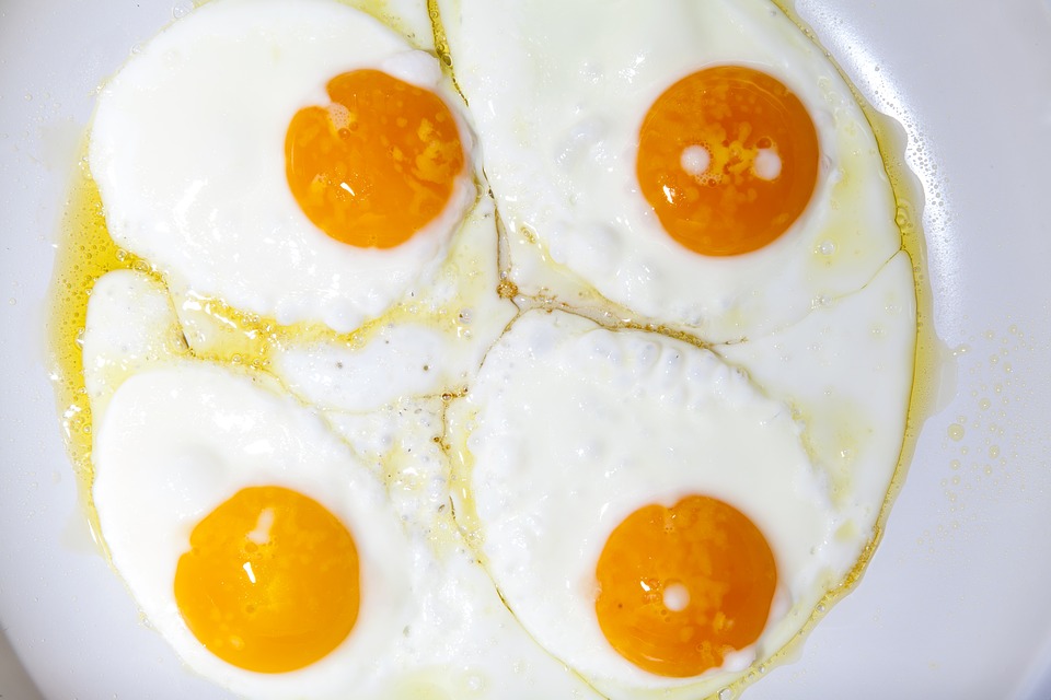 breakfast pan yolk food egg eat protein cook