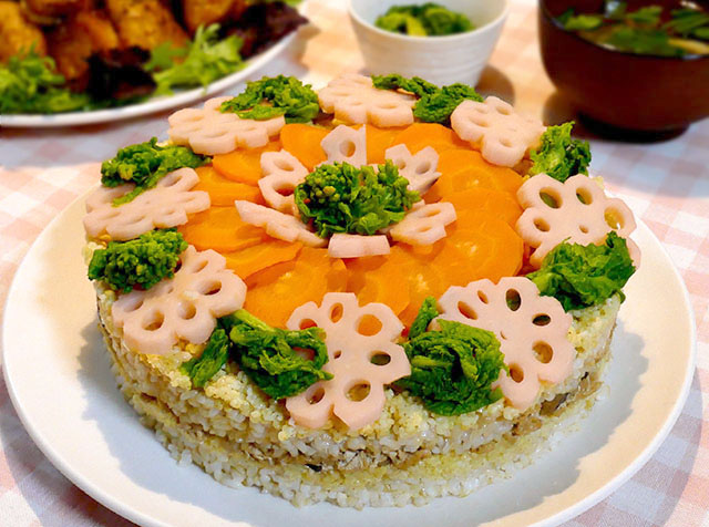 ひな祭りにぴったりのヴィーガンメニュー 子供が喜ぶカラフルなケーキ寿司ときのこのうま味たっぷりのお吸い物を作ろう In You Organic Life To All The People