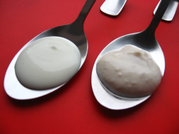 yoghurt and soy yoghurt red